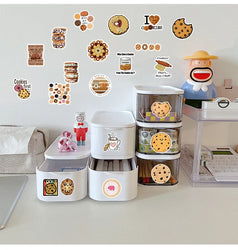 51Pcs Cute Bread Cookies Kawaii Stickers Set Scrapbooking Stickers For Journal Planner Diy Crafts Scrapbooking Diary (ONLINE ORDER ONLY)