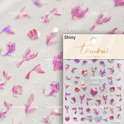Halo Dyeing Ocean Shell Conch Starfish Pearl Love Heart Bowknot Jellyfish Adhesive Nail Art Stickers Manicure Decals Wholesale (ONLINE ORDER ONLY)