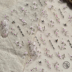 Antique Flowers Bird Swallow Fruit Narcissus Orchid Oranges Peaches Grape Cherry Strawberries Nail Art Stickers Manicure Decals (ONLINE ORDER ONLY)