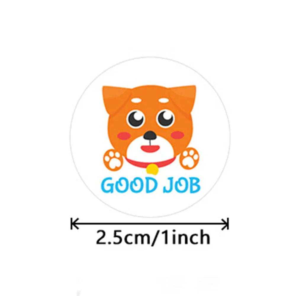 100-500pcs Children's Cartoon Animal Stickers Gift Packaging Sealing Label Kindergarten Little Red Flower Reward Stickers (ONLINE ORDER ONLY)