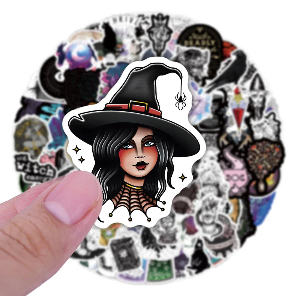 10/30/50/100pcs Gothic Magic Witch Apothecary Stickers Laptop Luggage Skateboard Motorcycle Guitar Phone Cool Sticker Kid Toy (ONLINE ORDER ONLY)