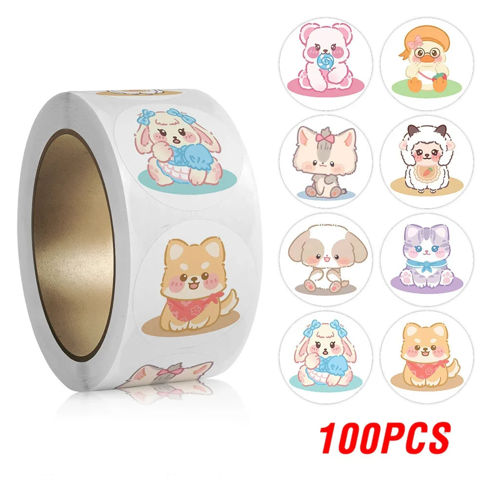 100-500pcs Cartoon Animal Children Sticker Label Cute Toy Game Adhesive Labels Sticker DIY Gift Sealing Label Decoration (ONLINE ORDER ONLY)