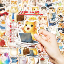 10/30/50PCS Kawaii Hamster Sticky PVC Sticker Aesthetic DIY Children's Decoration Scrapbooking Hand Accounting Supplies for Kids (Online Order Only)