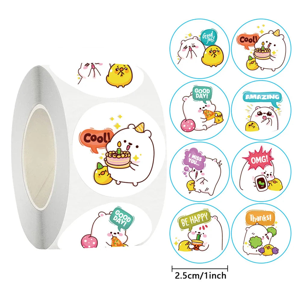 100-500pcs Children's Stickers New Small Animal Cartoon Sticker for Kids Gift Packaging Label Reward Stationery Stickers (Online Order Only)