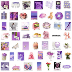 10/30/50PCS Cute Cartoon Purple Stickers Ins Style Decals PVC Waterproof Graffiti DIY Suitcase Notebook Suitcase Guitar Bike Toy (ONLINE ORDER ONLY)