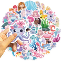10/30/50PCS Cute Mermaid PVC Sticker Aesthetic Chidlren's Stationery Korean Decoration Scrapbooking School Supplies for Kids (ONLINE ORDER ONLY)