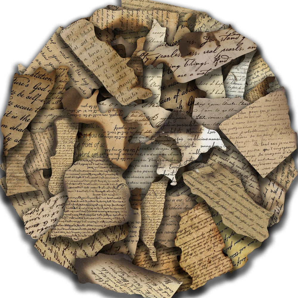 50pcs Retro Burned Phrase Stickers Vintage Fragments Decal for Notebook Envelope Skateboard Laptop Waterproof DIY Vinyl Sticker﻿ (ONLINE ORDER ONLY)