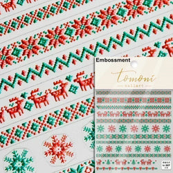 Black White Christmas Tree Snowflake Bowknot Snowman Socks Star Santa Hat Deer Rhinestone Winter Nail Art Sticker Manicure Decal (Online Order Only)