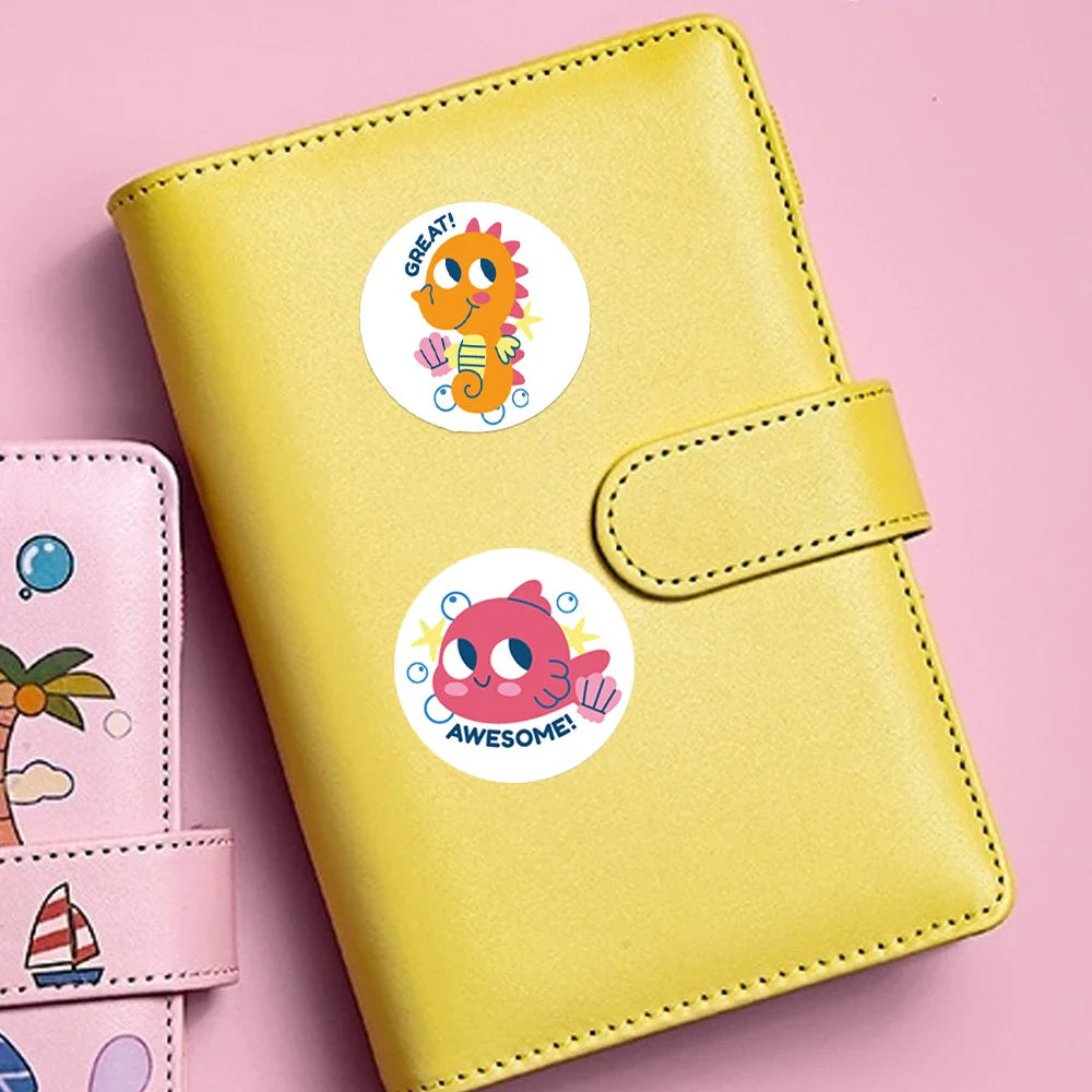 100-500pcs Children's Cartoon Animal Stickers Gift Packaging Sealing Label Kindergarten Little Red Flower Reward Stickers (ONLINE ORDER ONLY)