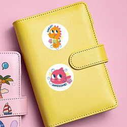 100-500pcs Children's Cartoon Animal Stickers Gift Packaging Sealing Label Kindergarten Little Red Flower Reward Stickers (ONLINE ORDER ONLY)