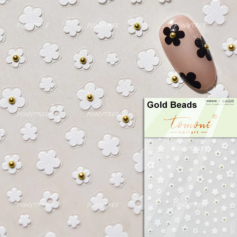 Peach Blossom Gradual Pink Petal Flower Line Bowknot Hot Stamping Halo Dyeing Delicate Adhesive Nail Art Sticker Manicure Decals (ONLINE ORDER ONLY)