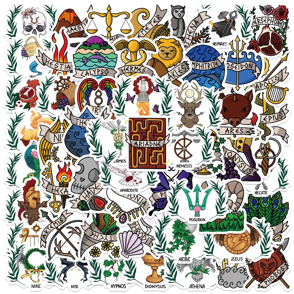 55PCS Greek Mythology Stickers for Scrapbooking, Laptop, Wall, Car, Notebook, Diary Decoration (ONLINE ORDER ONLY)
