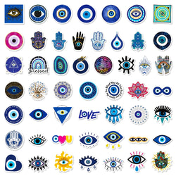 10/30/50pcs Cool Turkish Evil Eye Cartoon Stickers Skateboard Laptop Motorcycle Luggage Phone Car Graffiti Sticker Decal Kid Toy (ONLINE ORDER ONLY)