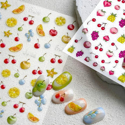 Carambola Grape Honey Peach Cherry Pineapple Pineapple Orange Apple Lemon Bromeliad Fruit Jelly Nail Art Sticker Manicure Decals (ONLINE ORDER ONLY)