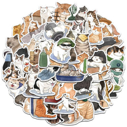 50PCS Cute Cartoon Cat Dog Sticker For Children Luggage Laptop IPad Cup Skateboard Journal Gift Waterproof Sticker Kids Stickers (ONLINE ORDER ONLY)