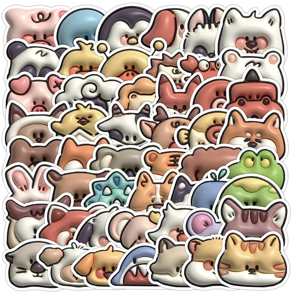 3D Animal Cartoon Stickers for Laptop, Phone, Guitar, Scrapbook, Kids Toys (Online Order Only)