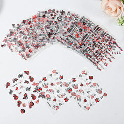 30pcs Black Flowers Nail Art Stickers 3D Self Adhesive Daisy Floral Nail Tips Design Decals Manicure Supplies For Women & Girls* (ONLINE ORDER ONLY)