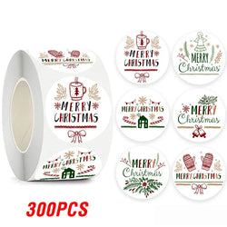 100-500pcs Merry Christmas Gift Box Decoration Seal Sticker Home Party Supplies Envelope Label Scrapbook Stickers (ONLINE ORDER ONLY)