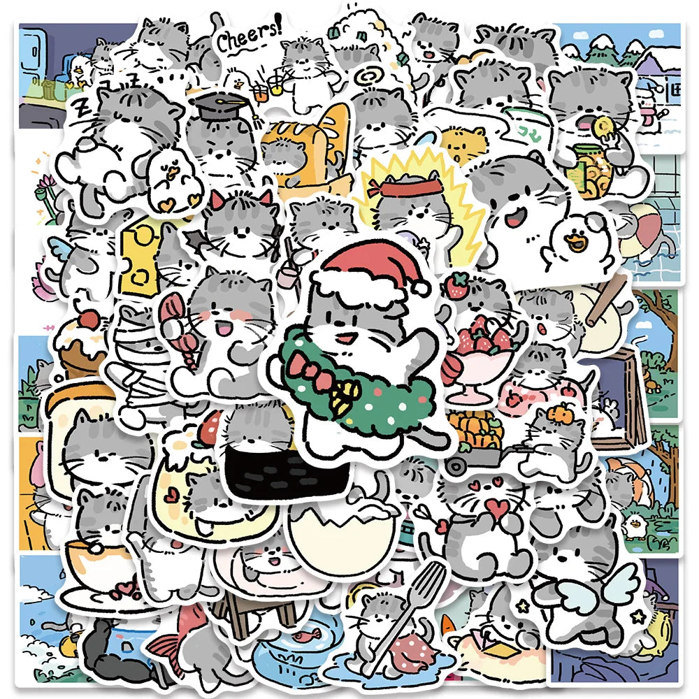 60PCS Cute Duck Cartoon Stickers Waterproof for Bike Luggage Guitar Skateboard Car Gifts (ONLINE ORDER ONLY)