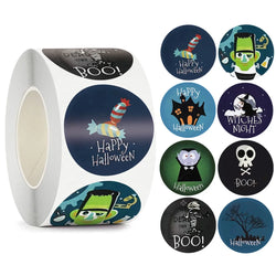 100-500pcs Halloween Pumpkin Witch Self Adhesive Paper Stickers Candy Bags Box Gift Packaging Sealing Sticker Labels (ONLINE ORDER ONLY)