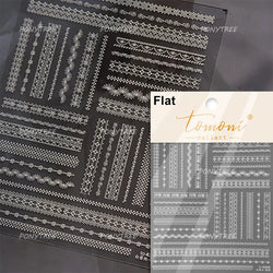 French Romantic Lace Flower Fabric Art Pearl Pendant Portrait Bowknot Textile Printing Delicate Nail Art Stickers Manicure Decal (ONLINE ORDER ONLY)