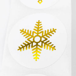 100-500Pcs Gold Snowflake Christmas Stickers Candy Bag Envelopes Sealing Label Christmas Gifts Box Decorations Sticker (ONLINE ORDER ONLY)