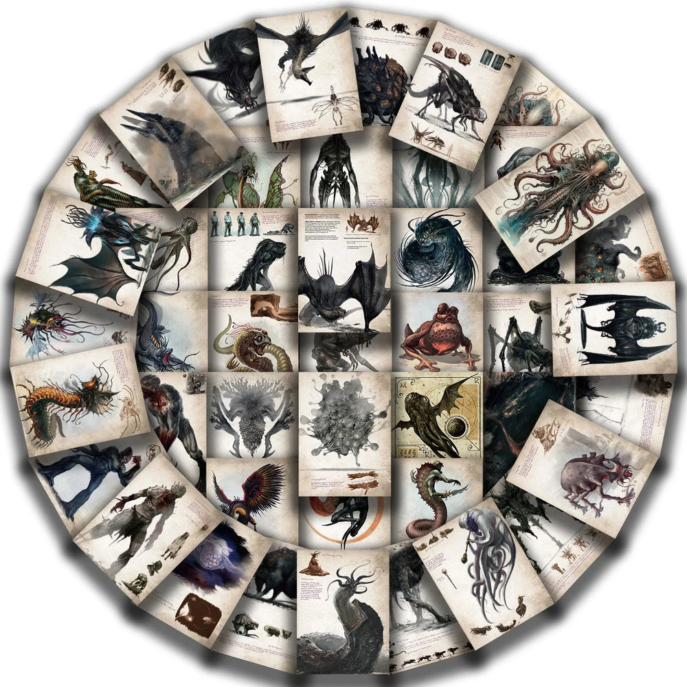 50pcs Cthulhu Mythos Monsters Funny Graffiti Stickers Vinyl Waterproof Stickers Pack For Water Bottle Laptop Scrapbook Stickers (Online Order Only)