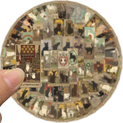 72PCS Cat Tarot Graffiti Sticker Mystery Divination Cartoon Decals DIY Laptop Bicycle Motorcycle Phone Car Sticker Toys (ONLINE ORDER ONLY)