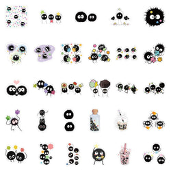 10/30/50PCS Soot Sprites Stickers Cute Elf Cartoon Sticker DIY Decoration Luggage Laptop Phone Guitar Car Bike Sticker Kids Toys (Online Order Only)