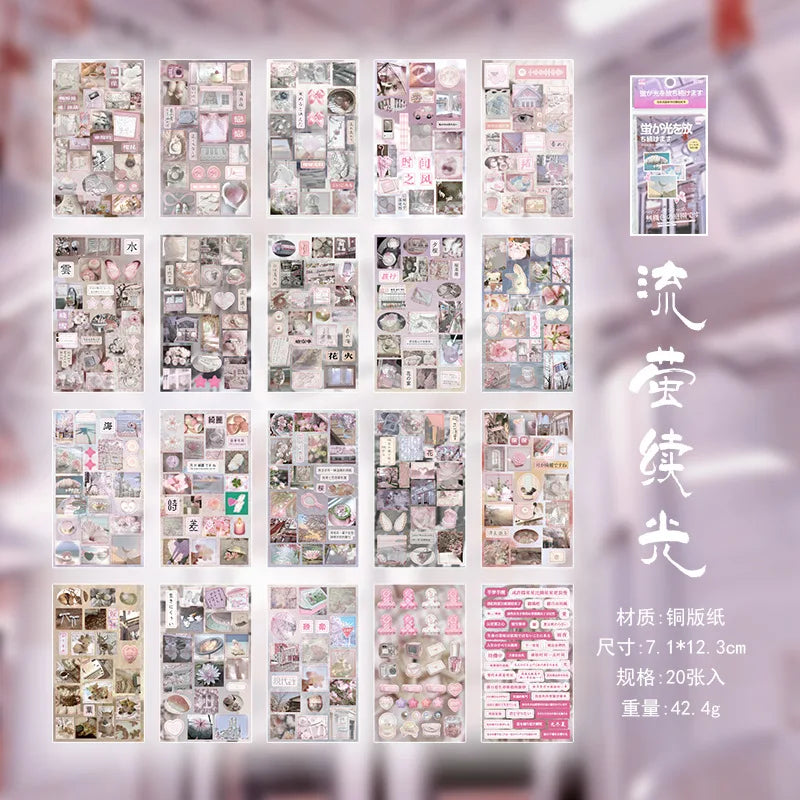 20piece/book Retro Y2k Series Sticker for Phone Camera Journal Postcard Material DIY Kawaii Decoration Sticker Gift (ONLINE ORDER ONLY)