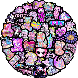 10/30/50PCS Cute Gothic Horror Halloween Skull Stickers Graffiti DIY Skateboard Phone Motorcycle Notebook Bike PVC Car Sticker (Online Order Only)