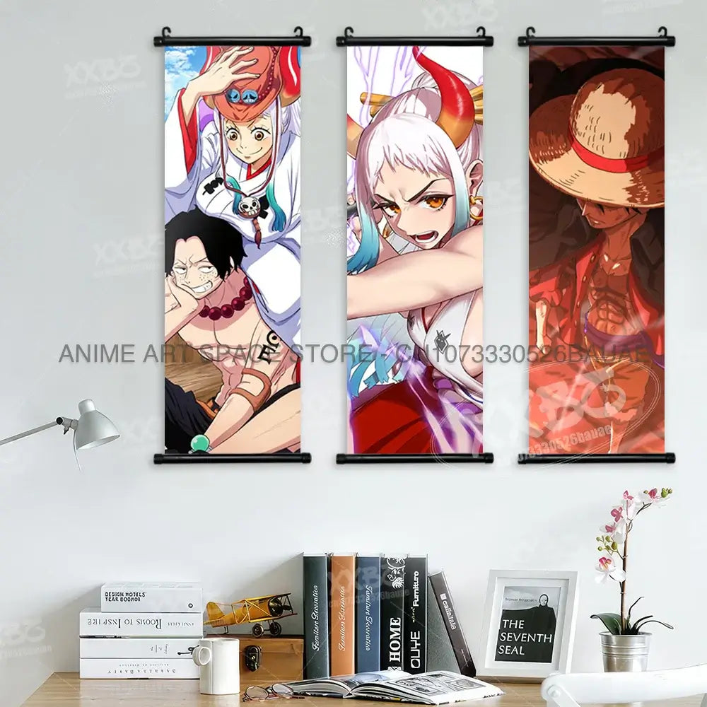 One Piece Hanging Painting Luffy Ace Sabo Shanks Wall Art (ONLINE ORDER ONLY)