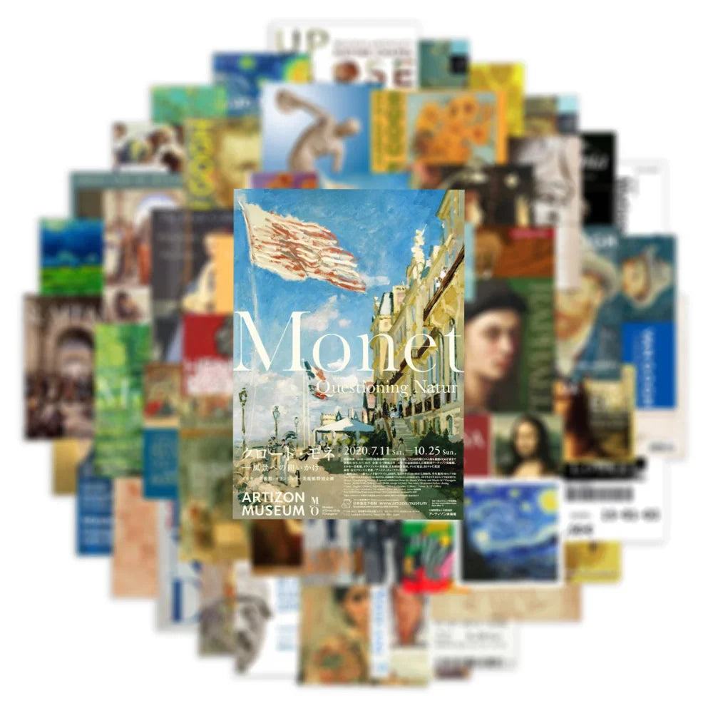10/50Pcs Oil Painting Style Art Pattern Artist Van Gogh Stickers for Laptop Phone Guitar Suitcase Notebooks Motorcycle Sticker (Online Order Only)