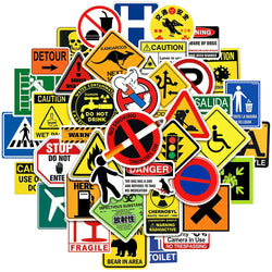 10/30/50/100PCS Sign Warning Stickers Danger Banning DIY Skateboard Fridge Laptop Motorcycle Wall Decals Waterproof Sticker Toys (ONLINE ORDER ONLY)