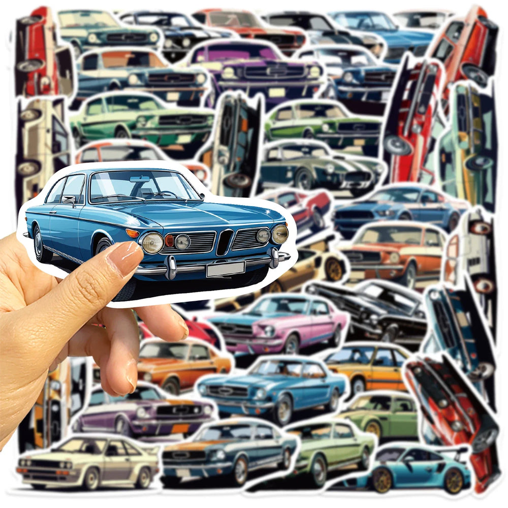 50pcs Car Cartoon Stickers Vehicle Diverse Designs Waterproof PVC Sticker Decals for Luggage Journals Computer Decals (ONLINE ORDER ONLY)