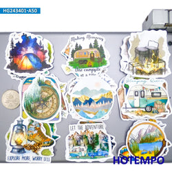 20/30/50Pieces, Camping Travel Stickers, Forest Hiking Trip, Art Graffiti Style, for DIY Creative Decoration, Sticker Toys (Online Order Only)