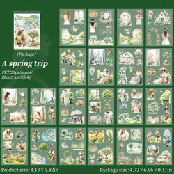 20 Sheets PET Die cut Stickers book Four Seasons Scenery Decorative handmade Scrapbooking Material Diary Album Craft Supplies (ONLINE ORDER ONLY)