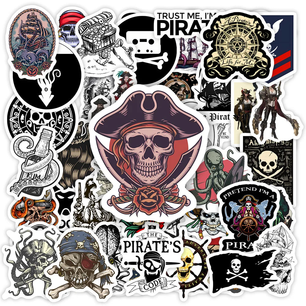 Cool Fantasy Pirate Sticker DIY Toy Gift Decorative Decal for Phone Luggage Laptop Helmets Skateboards Waterproof (ONLINE ORDER ONLY)