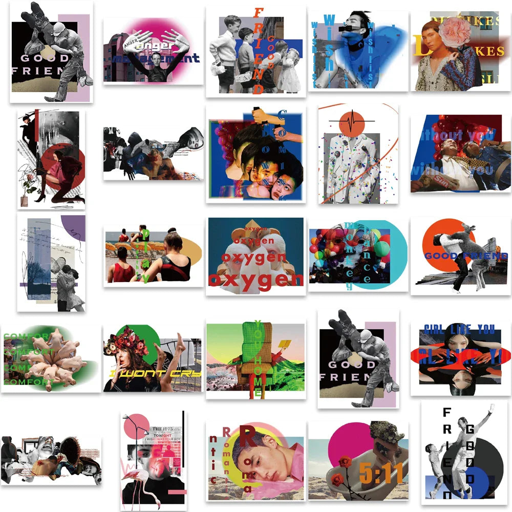 10/50pcs Cartoon Ins Abstract Art Stikers Skateboard Guitar Laptop Bicycle Kids Waterproof Stikers Toys (Online Order Only)
