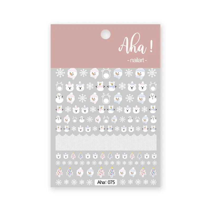 Christmas Greenery Nail Stickers Xmas Holly Animal Penguin Candy Winter Sliders Decor 2024 Holiday Decals Manicure Tips Foils *& (ONLINE ORDER ONLY)
