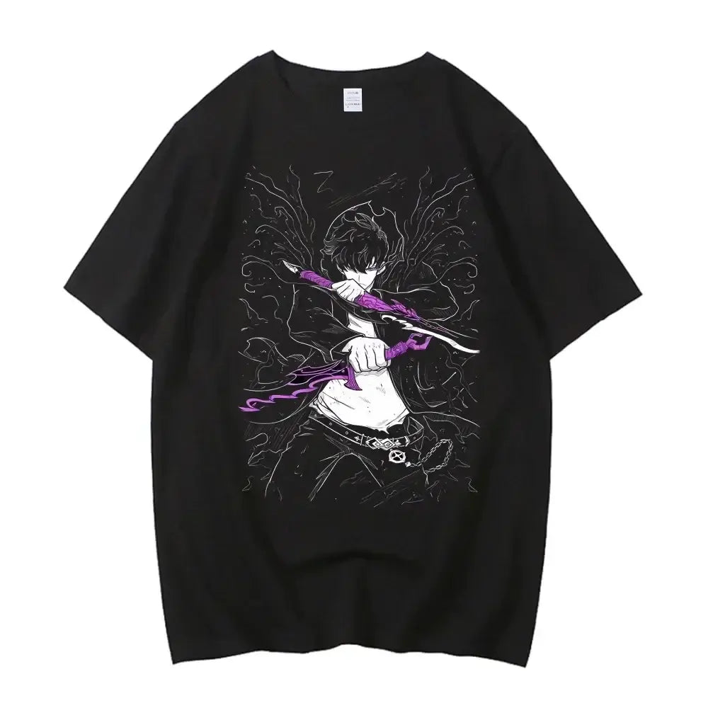 Solo Leveling T Shirt Sung Jinwoo Harajuku Graphic Tee (ONLINE ORDER ONLY)