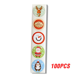 100-500pcs Merry Christmas DIY Handmade Sticker Package Thank You Label Sealing Stickers Party Festive Decor Supplies Children (ONLINE ORDER ONLY)