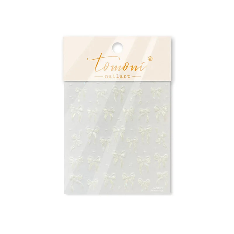 Delicate Jelly chic Bowknot Silk Ribbon Knot Star Shiny Dreamy Self Adhesive Nail Art Decorations Sticker Dressy Manicure Decals (ONLINE ORDER ONLY)