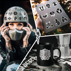 10/30/50PCS Gothic Skull Eyes Sticky PVC Sticker Aesthetic DIY Decoration Scrapbooking Hand Accounting Supplies for Kids (Online Order Only)