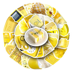 Lemon Yellow Cartoon Stickers for Phone Laptop Luggage Skateboard - 10/30/50PCS Fun Gift (Online Order Only)