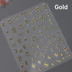 Bronzing Jelly Laser Snowflake Christmas Hot 5D Soft Embossed Relief Self Adhesive Nail Art Decoration Sticker 3D Manicure Decal (ONLINE ORDER ONLY)