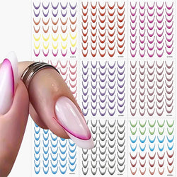 9/18pcs Gradient Color Line Design Nail Art Stickers 3D Dopamine Y2K French Nail Decals Self-Adhesive Ombre Manicure Decor Foils (Online Order Only)