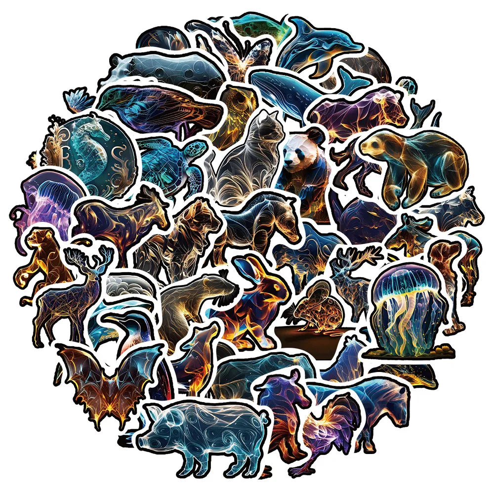 Cartoon Animal Transparent Stickers Decal for Car, Scooter, Motorcycle, Suitcase - 10/30/50pcs (ONLINE ORDER ONLY)