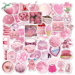 Cute Pink Vsco Girl Stickers Aesthetic Decals for Laptop Phone Suitcase Scrapbook (Online Order Only)