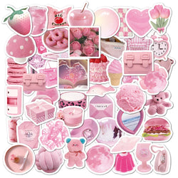 Cute Pink Vsco Girl Stickers Aesthetic Decals for Laptop Phone Suitcase Scrapbook (Online Order Only)
